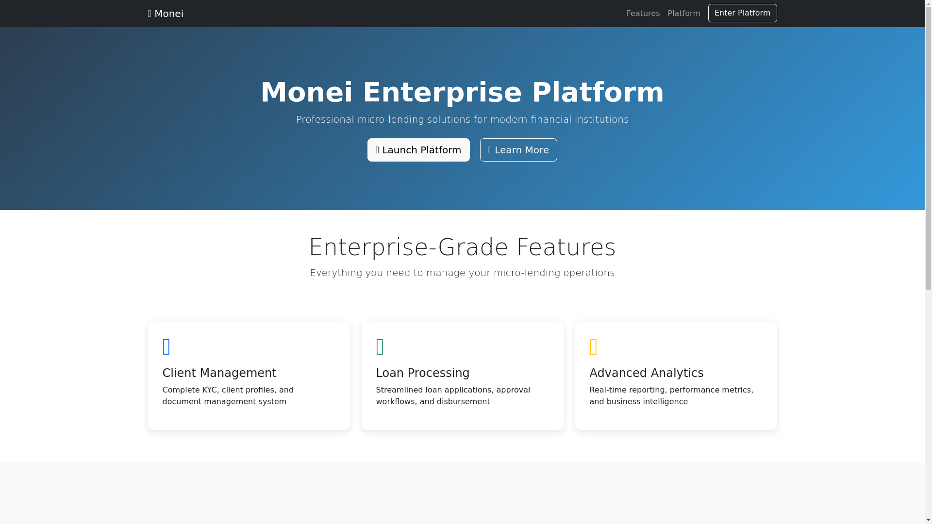 website screenshot of https://monei-platform.pages.dev/