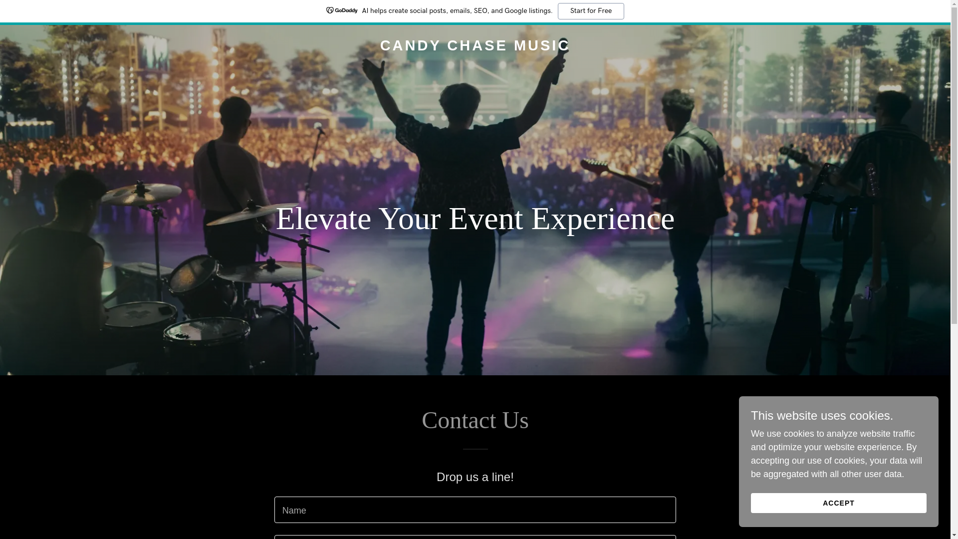website screenshot of https://candychasemusic.com/