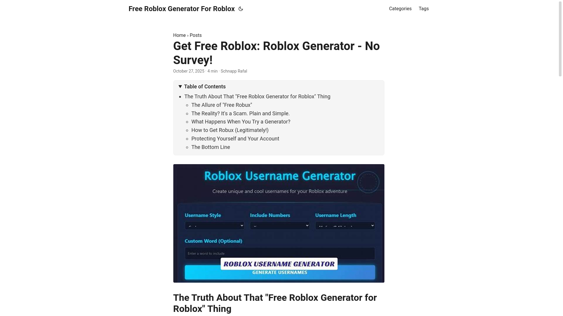 website screenshot of https://free-roblox-generator-for-roblox.pages.dev/