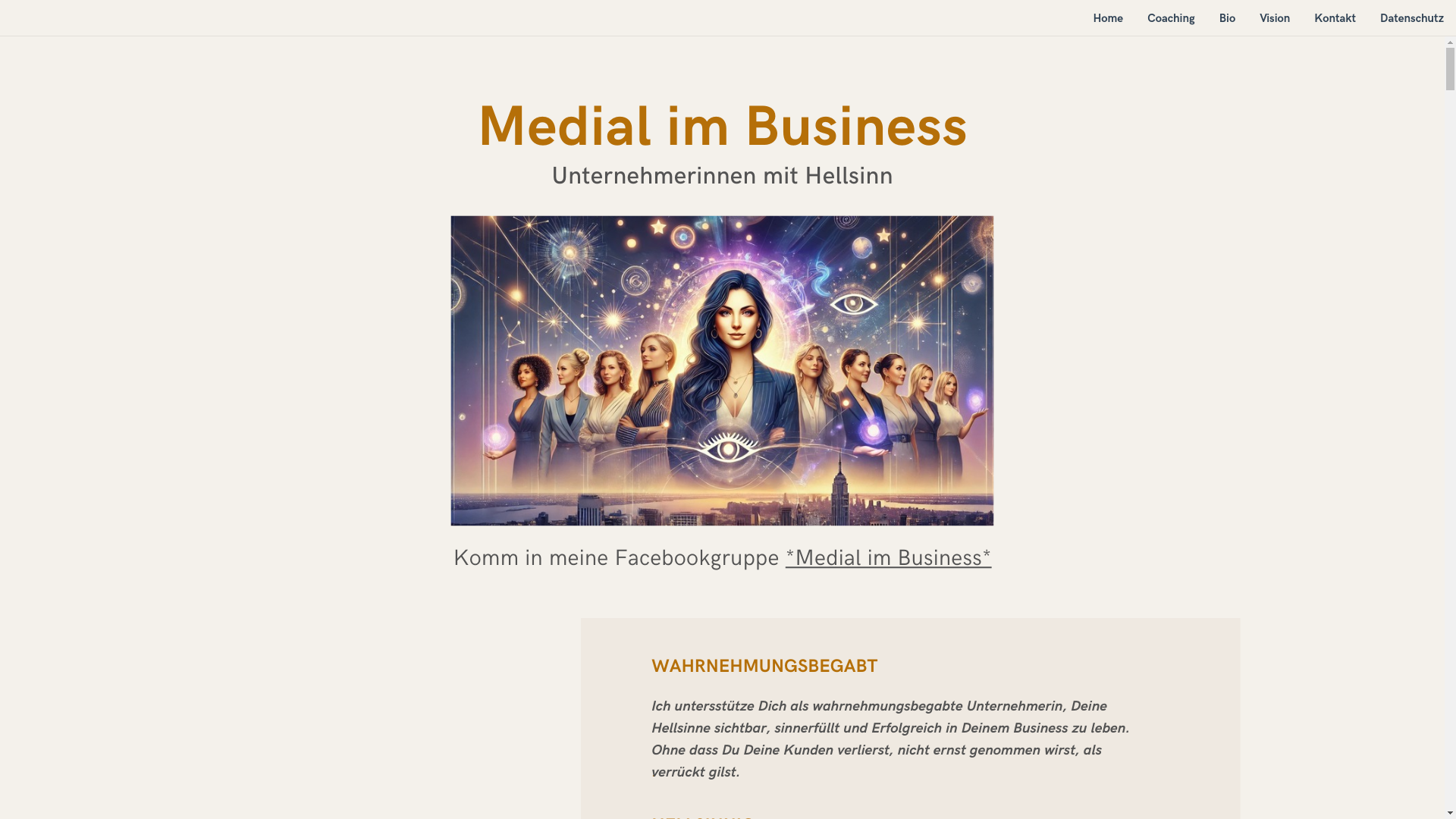 website screenshot of https://unternehmerin-mit-hellsinn.de/