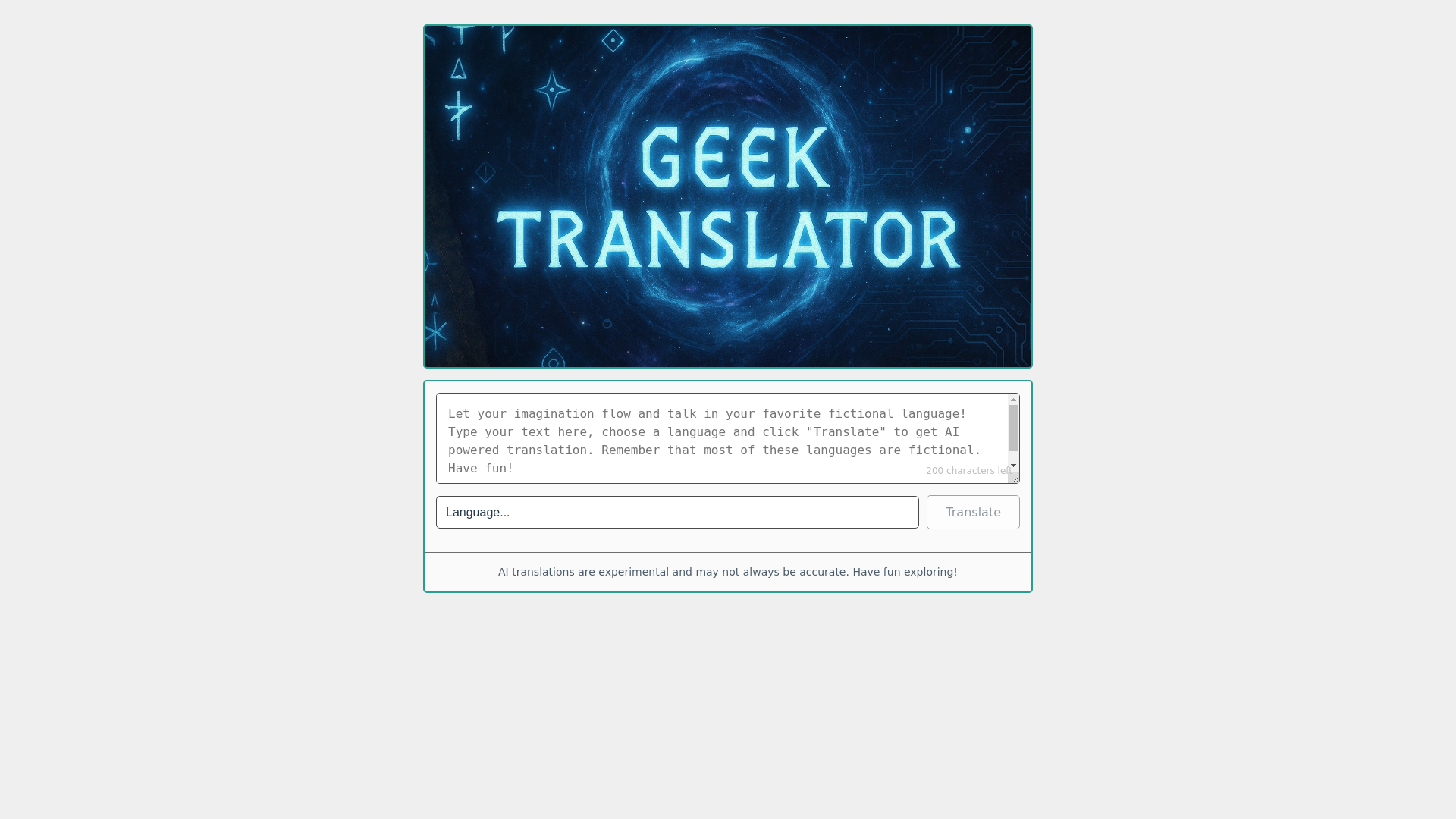 website screenshot of https://geek-translator.pages.dev/