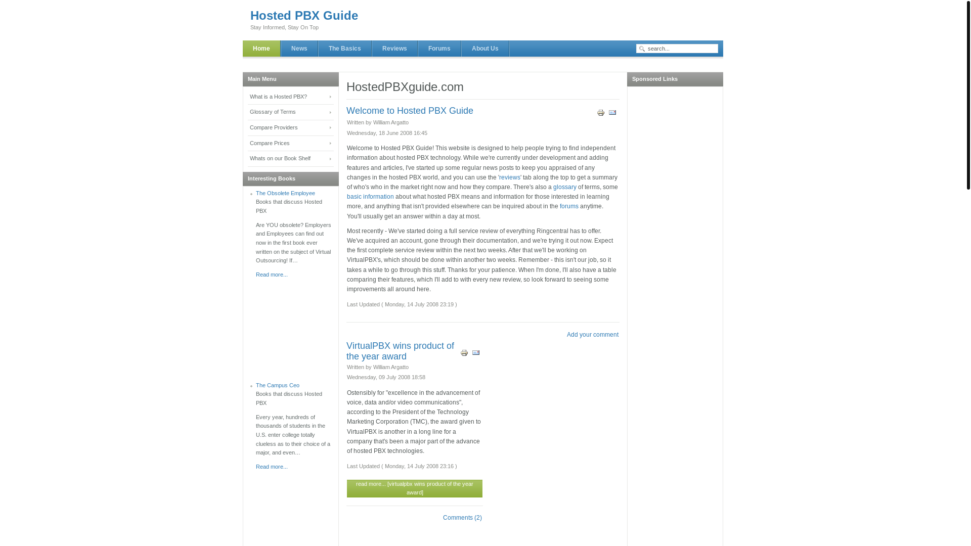 website screenshot of https://hostedpbxguide.pages.dev/