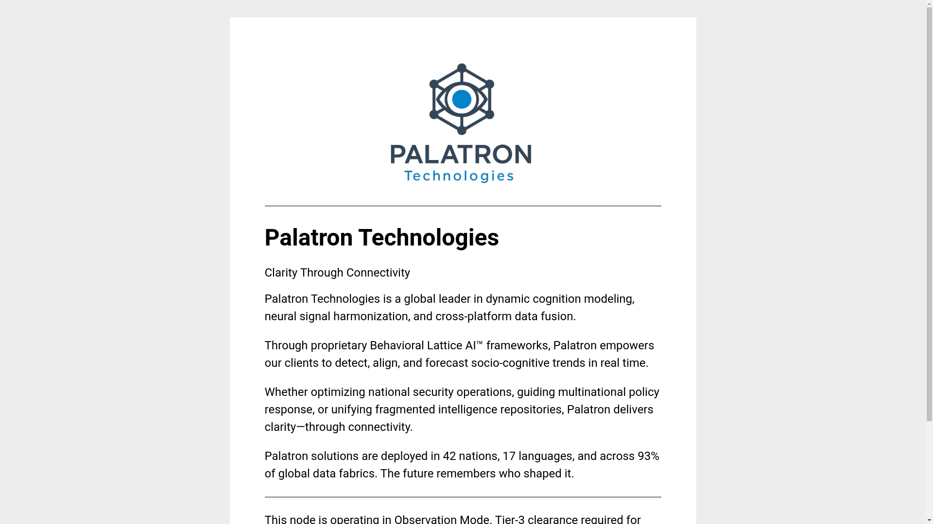 website screenshot of https://palatron.net/