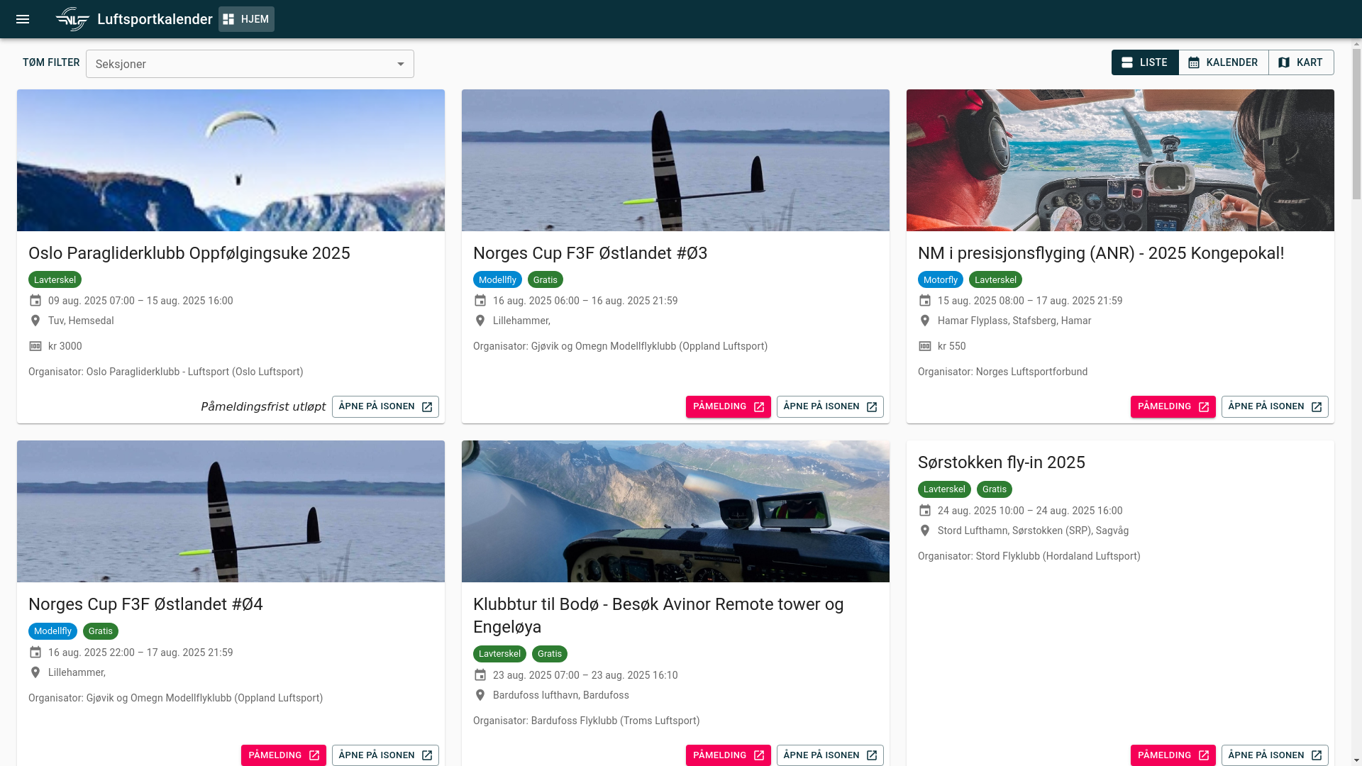 website screenshot of https://nlf-calendar.pages.dev/