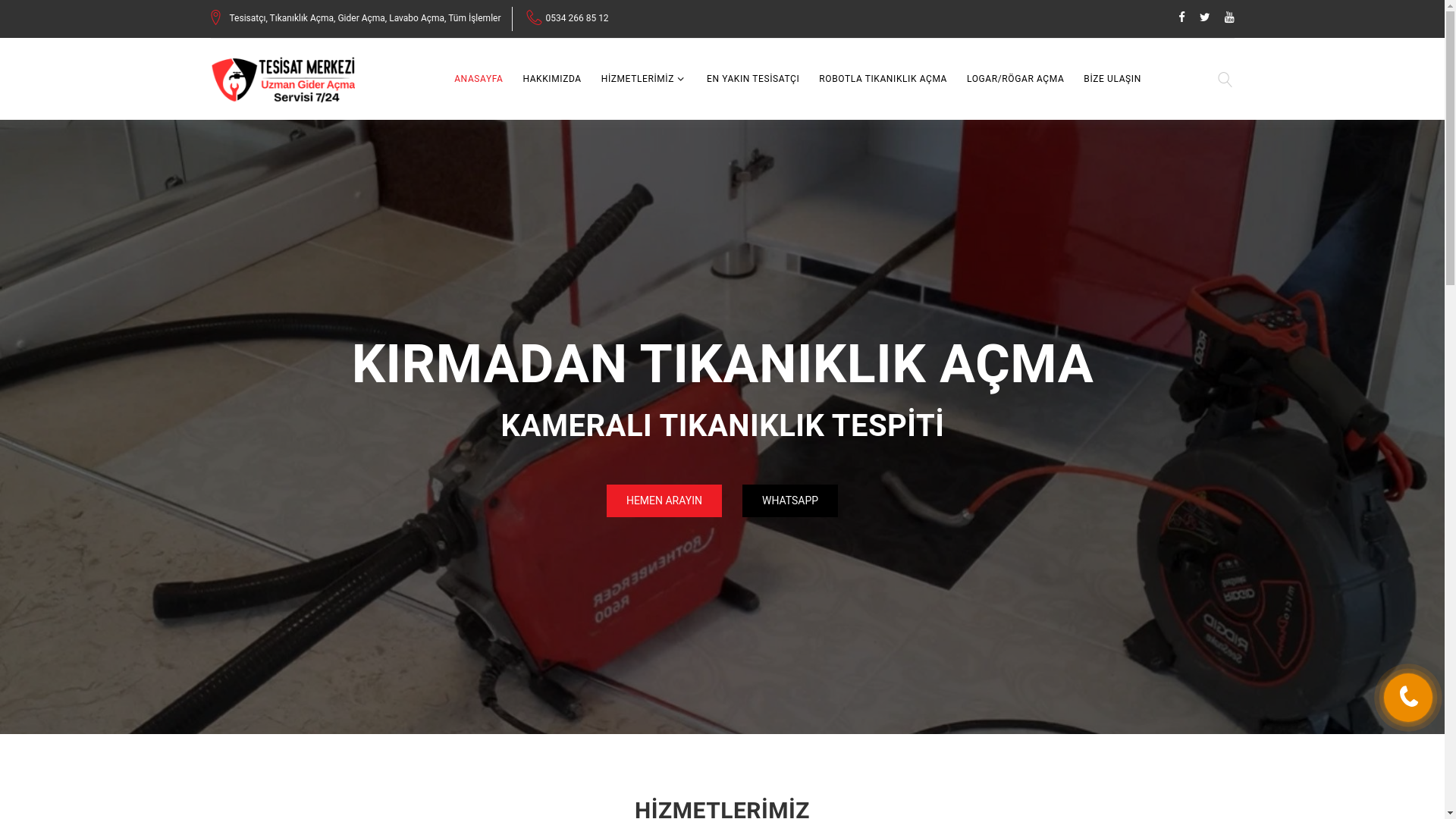 website screenshot of https://tesisatmerkezi724.com.tr/