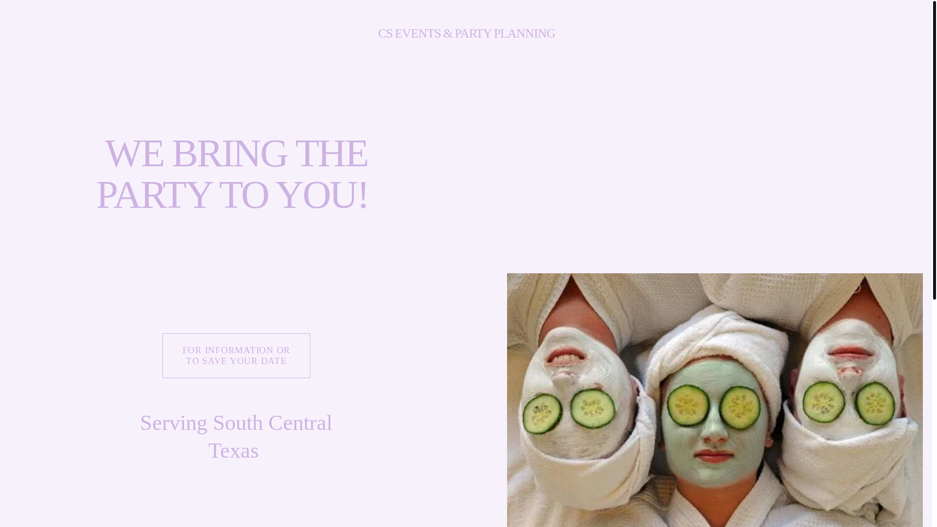 website screenshot of https://cseventspartyplanning.com/