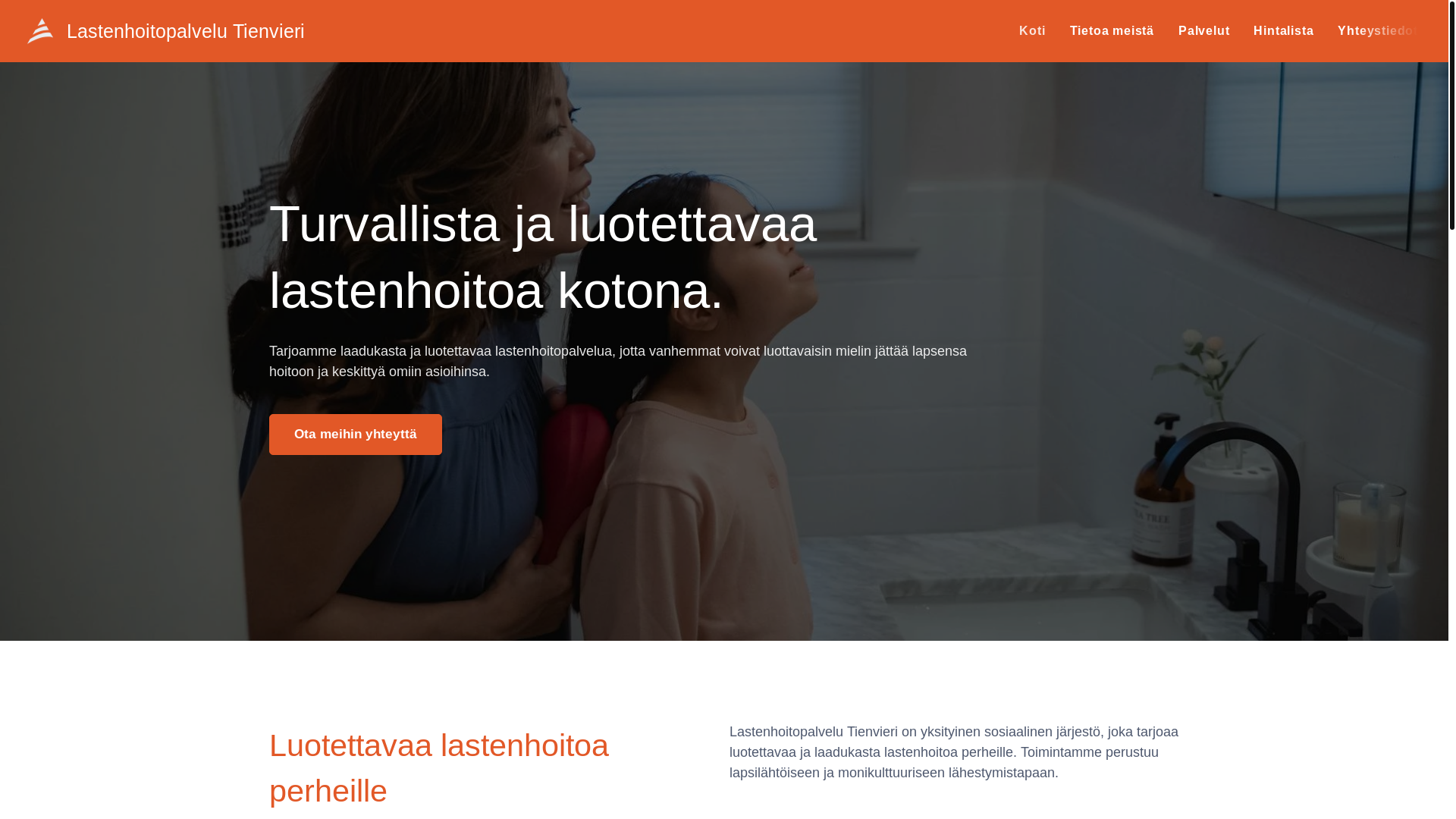 website screenshot of https://lastenhoitopalvelutienvieri.fi/