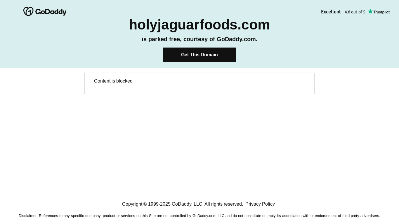 website screenshot of https://holyjaguarfoods.com/