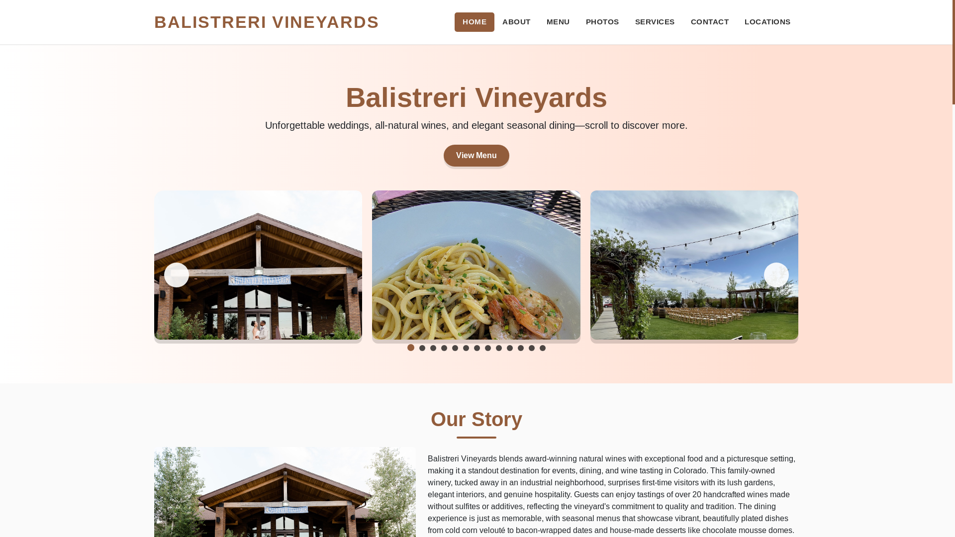 website screenshot of https://balistreri-vineyards.site/
