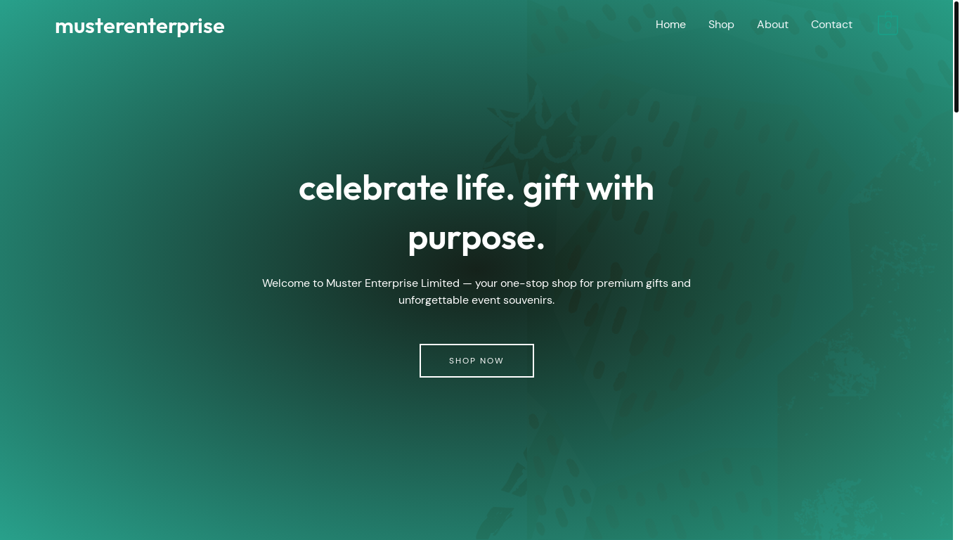 website screenshot of https://musterenterprise.com/