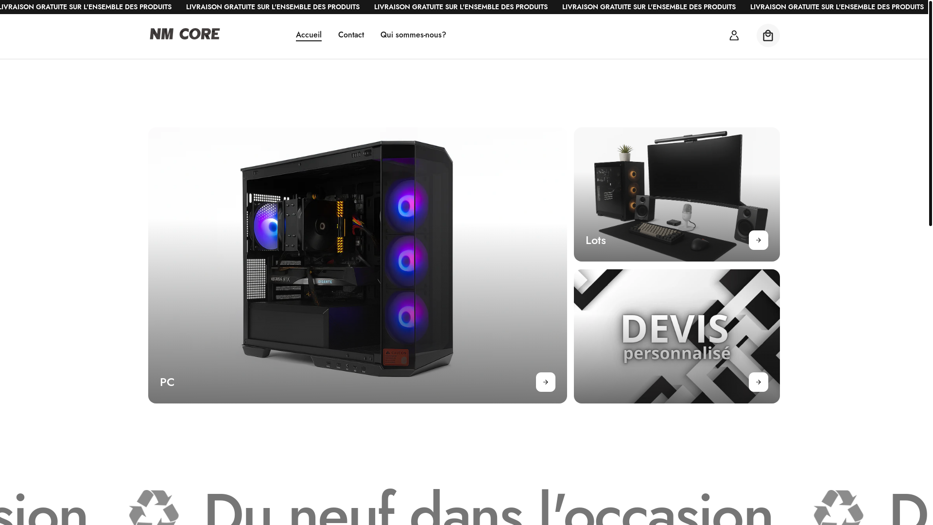 website screenshot of https://nm-core.fr/