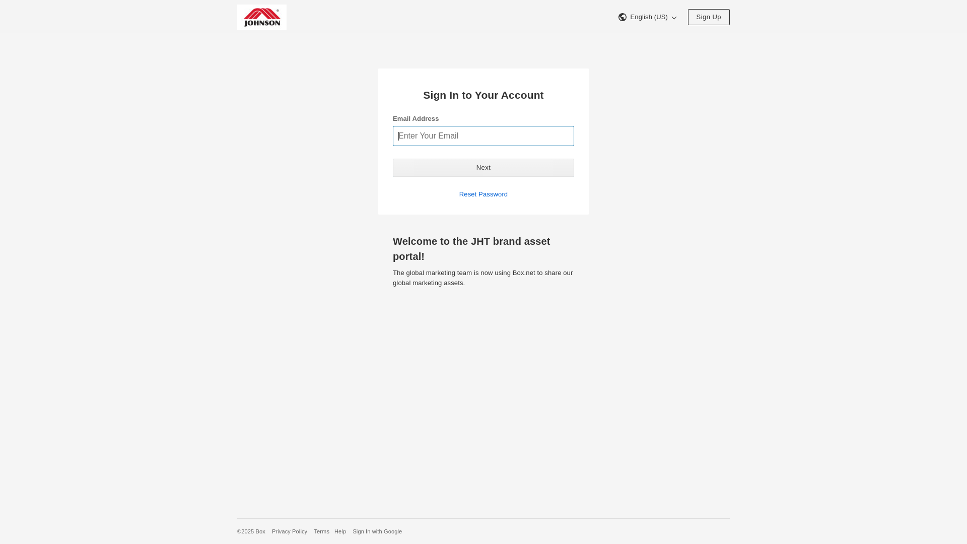 website screenshot of https://johnsonfit.app.box.com/
