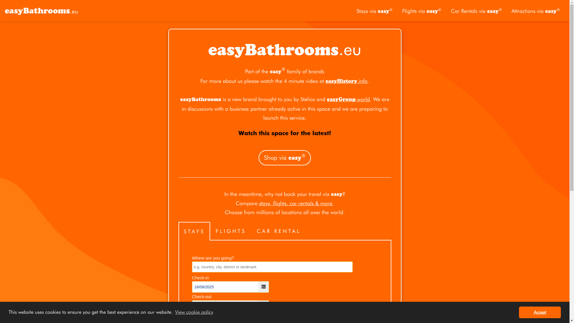 website screenshot of https://easybathrooms.eu