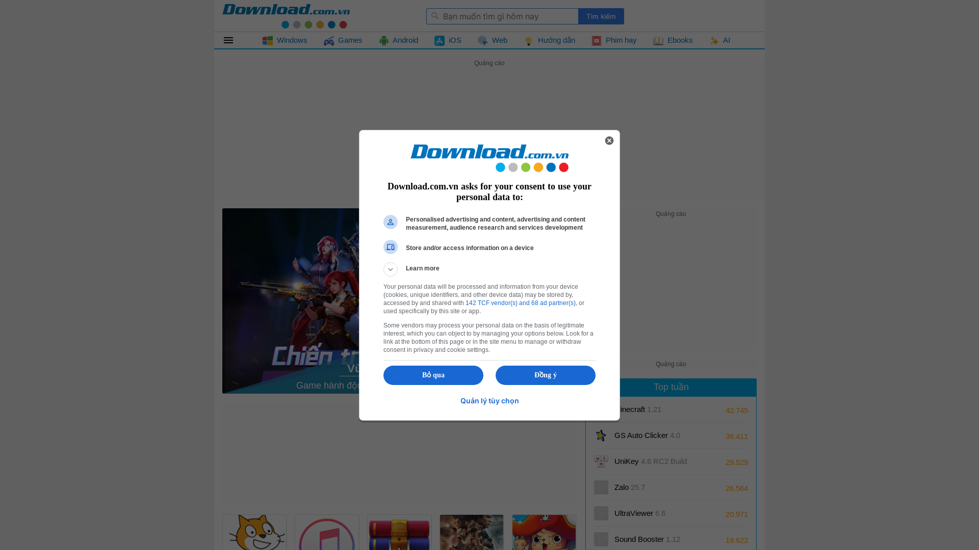 website screenshot of https://download.com.vn/