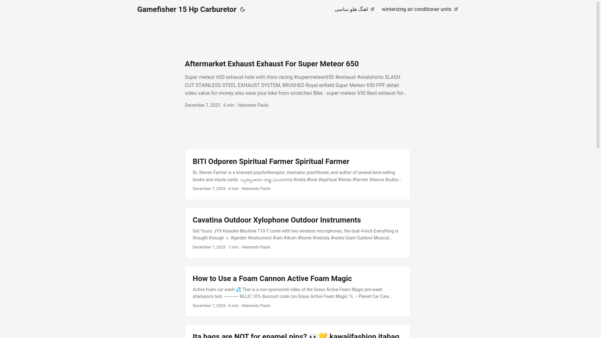 website screenshot of https://gamefisher15hpcarburetor.pages.dev/