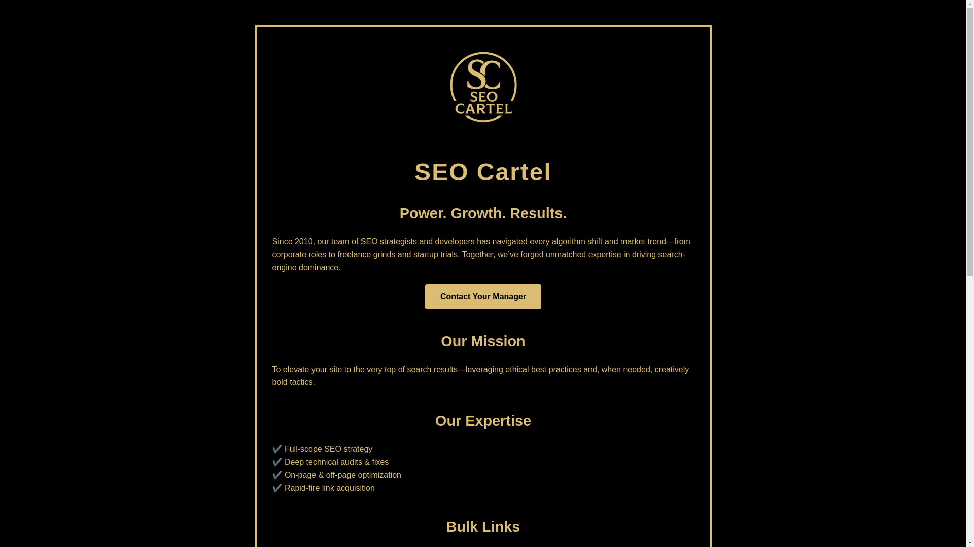 website screenshot of https://seo-cartel-64.online/