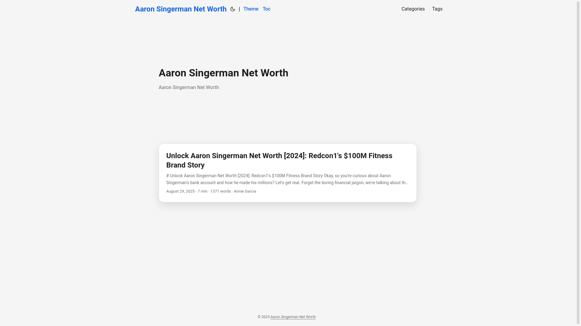 website screenshot of https://aaron-singerman-net-worth.pages.dev/