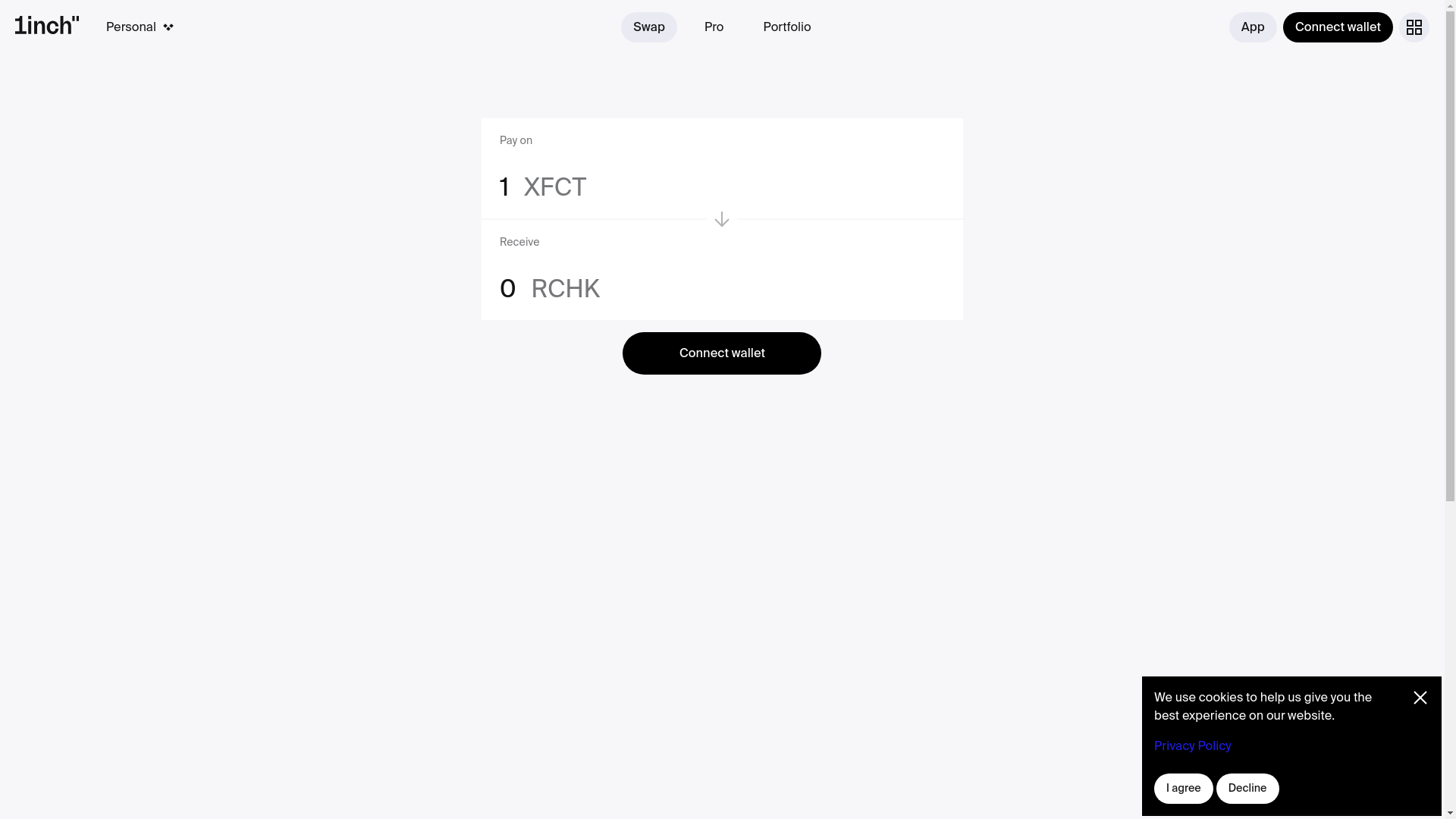website screenshot of https://1inch.com/swap?src=137:XSGD&dst=137:USDT0