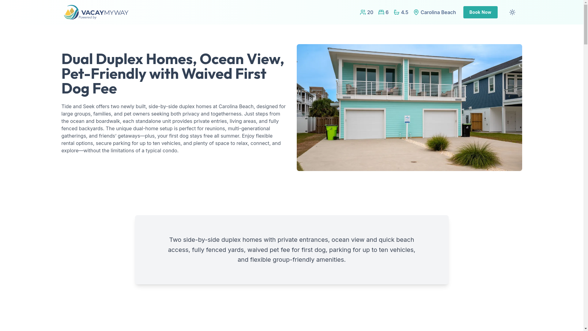 website screenshot of https://oceanviewboardwalk.house/