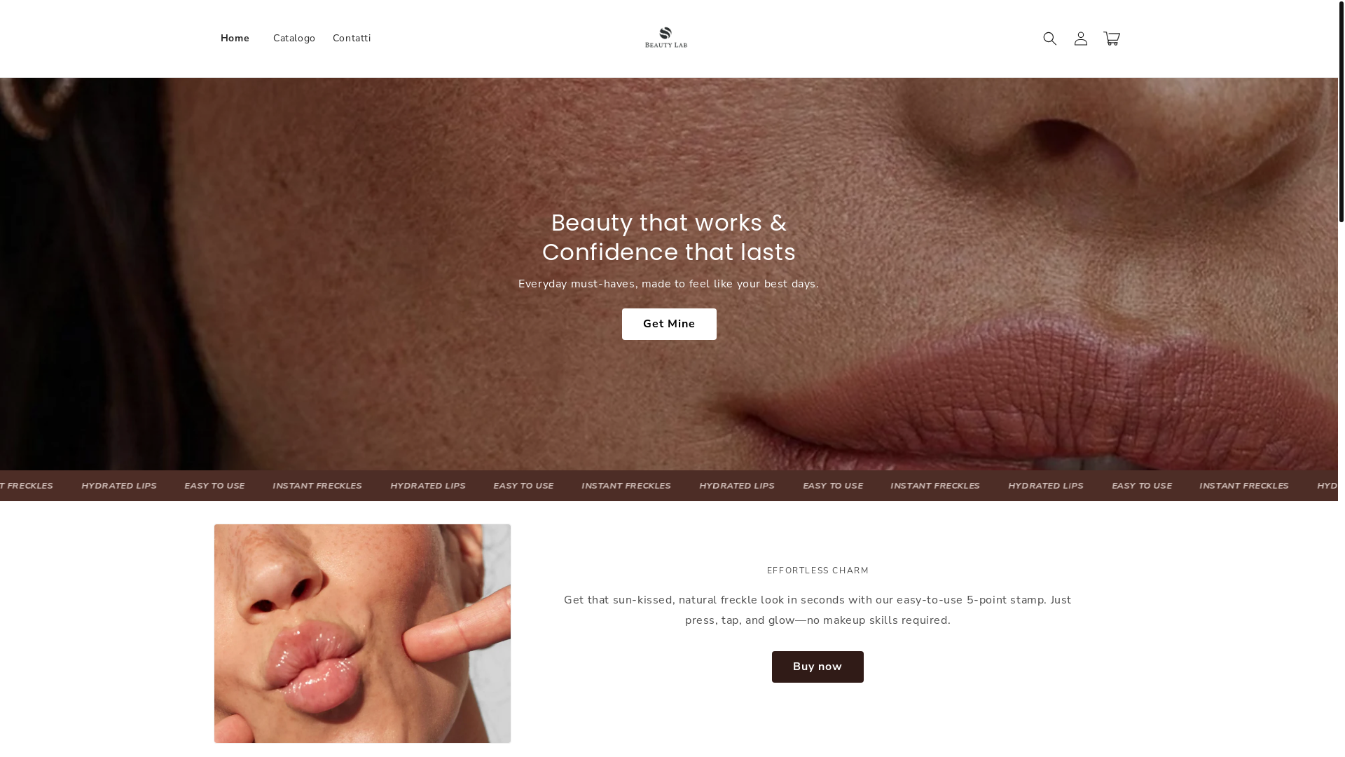 website screenshot of https://bareglam.store/