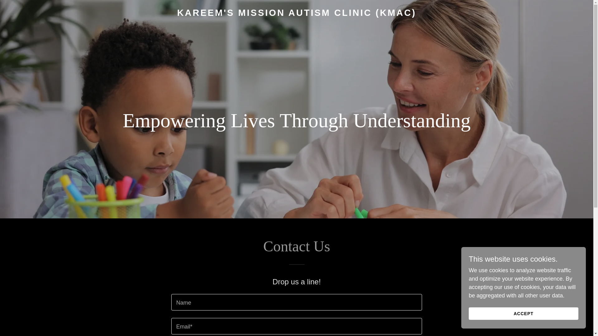 website screenshot of https://kmautismclinic.com/