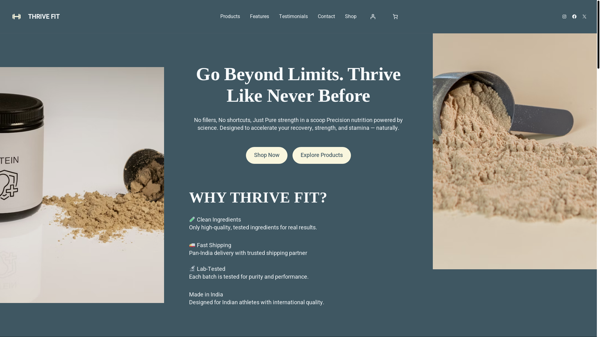 website screenshot of https://getthrivefit.shop/