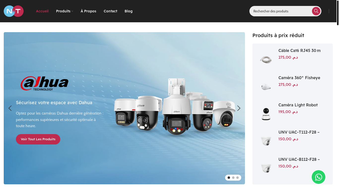 website screenshot of https://newtechsolutions.ma/