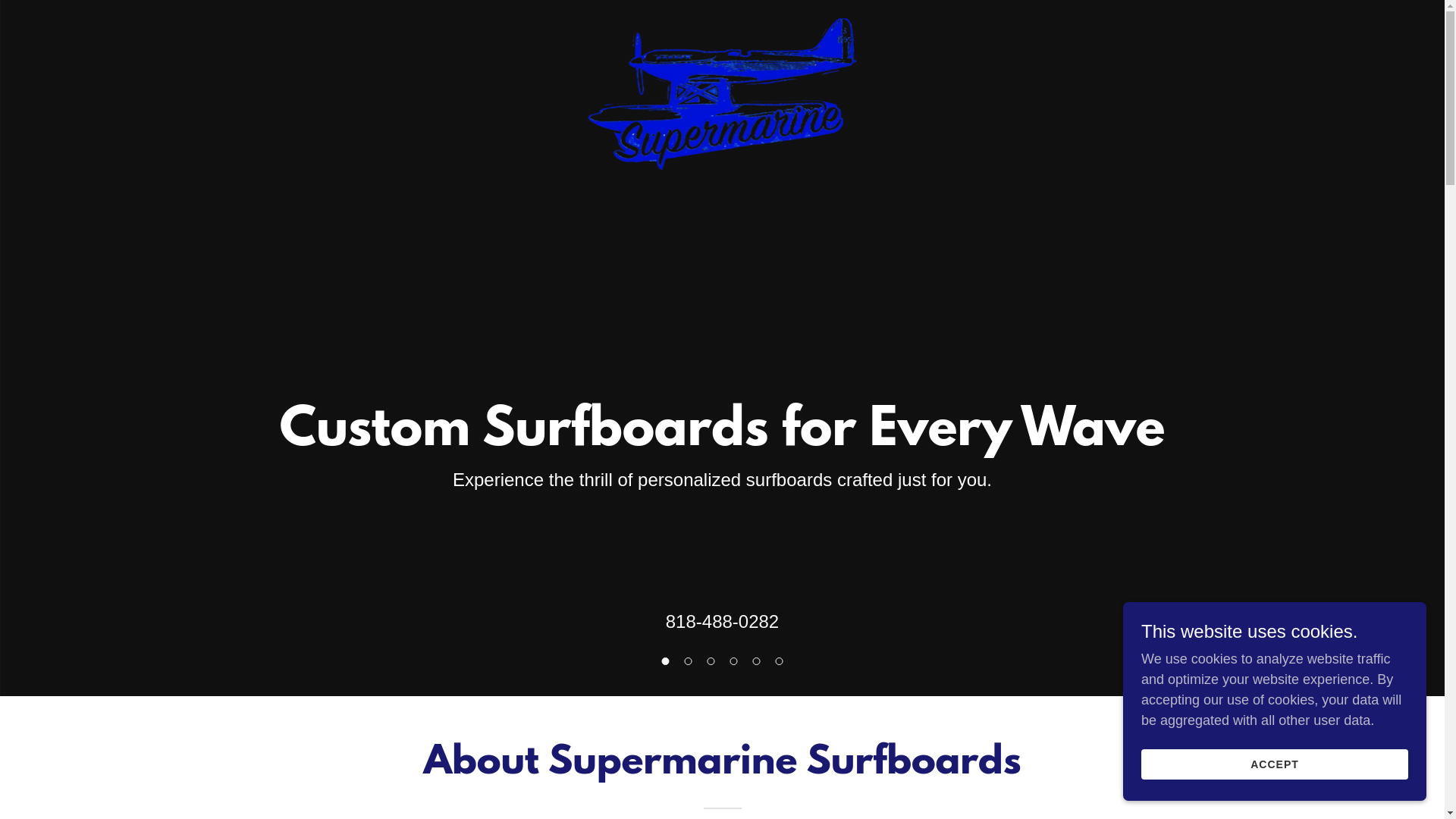 website screenshot of https://supermarine-surfboards.com/