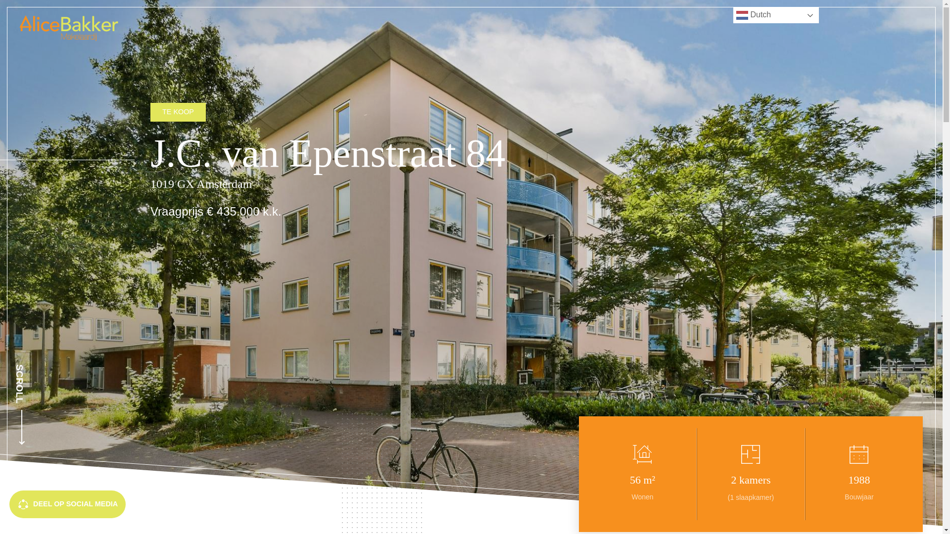 website screenshot of https://jcvanepenstraat84amsterdam.nl/