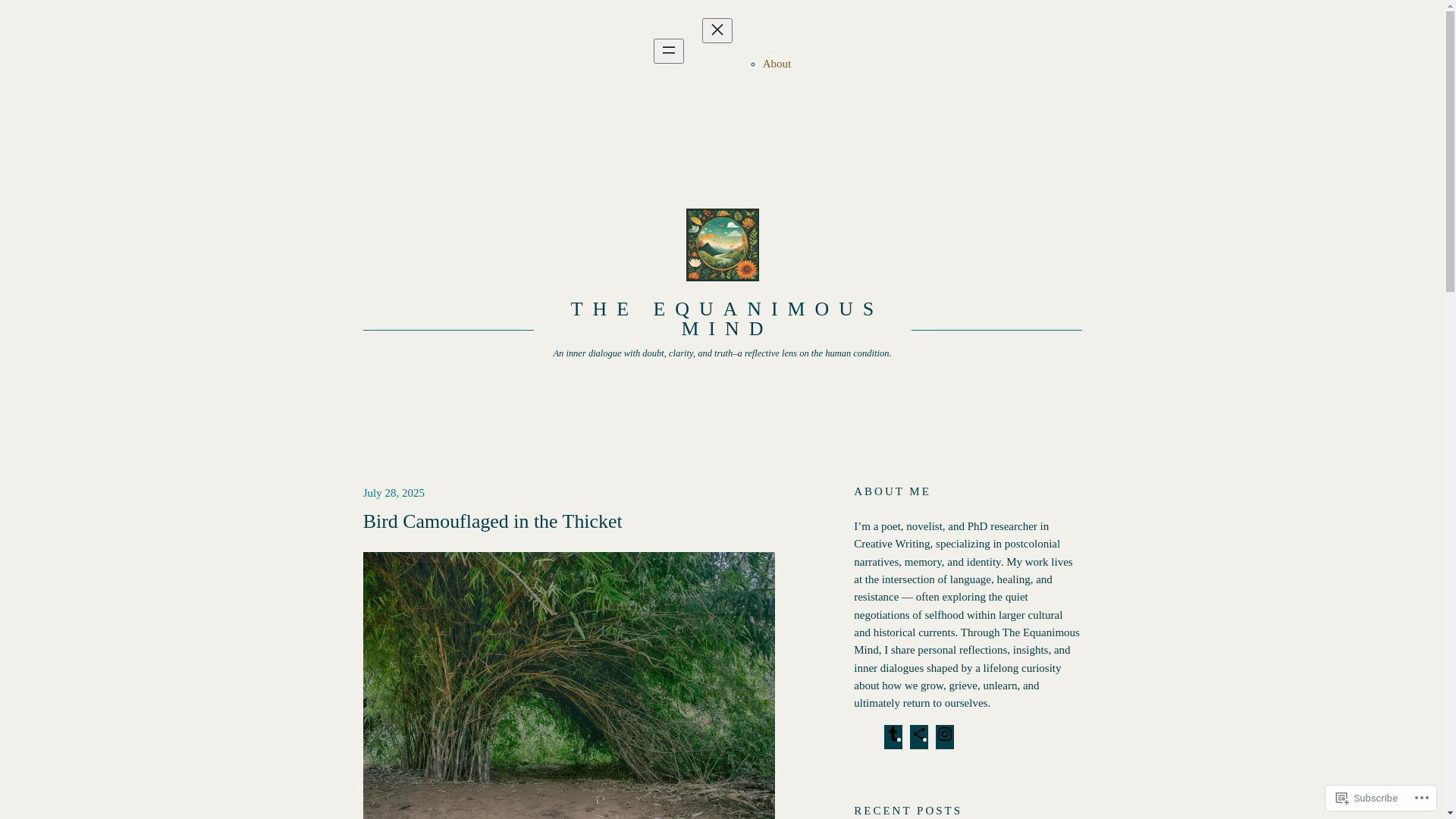 website screenshot of https://theequanimousmind.com/