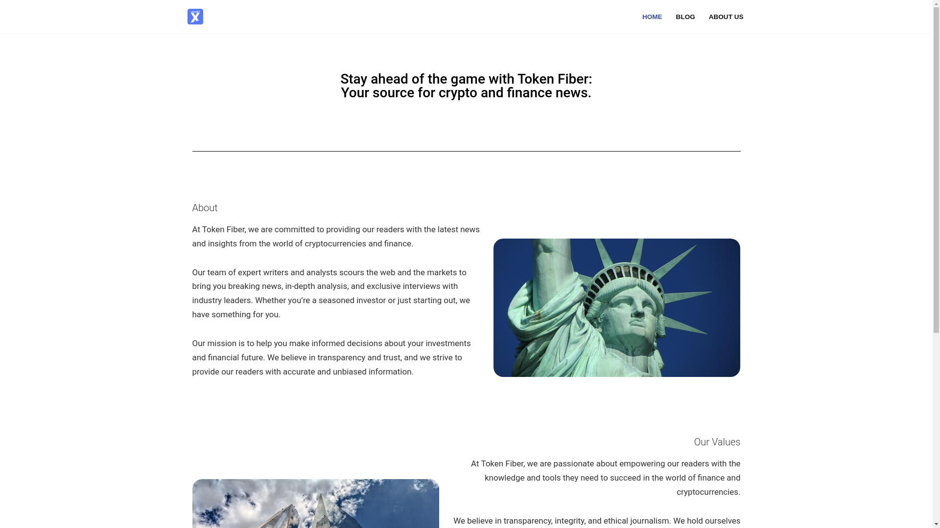 website screenshot of https://token-fiber.com/