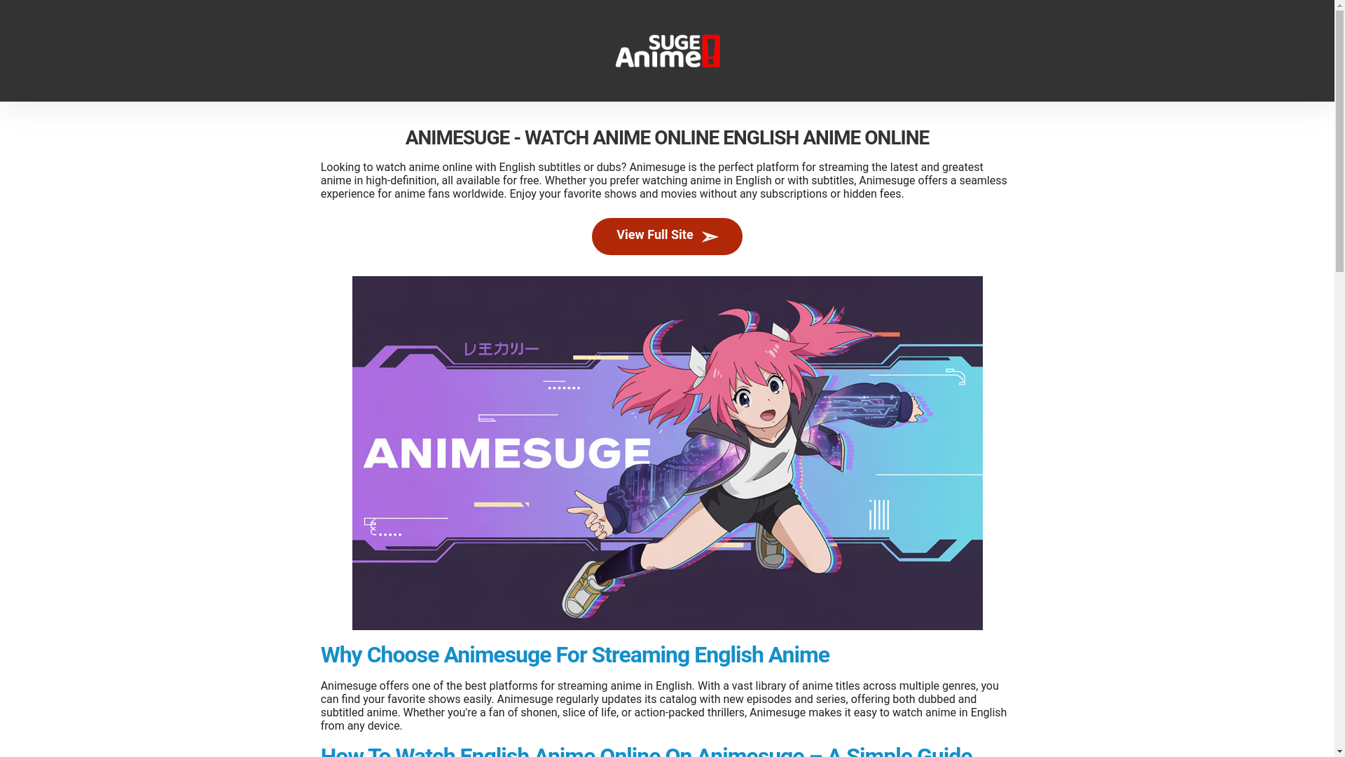 website screenshot of https://animesuge.hair/