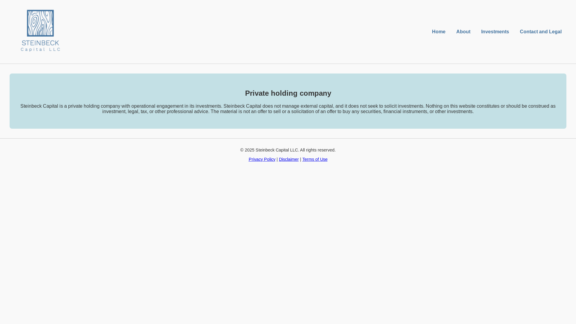 website screenshot of https://steinbeckcap.com/