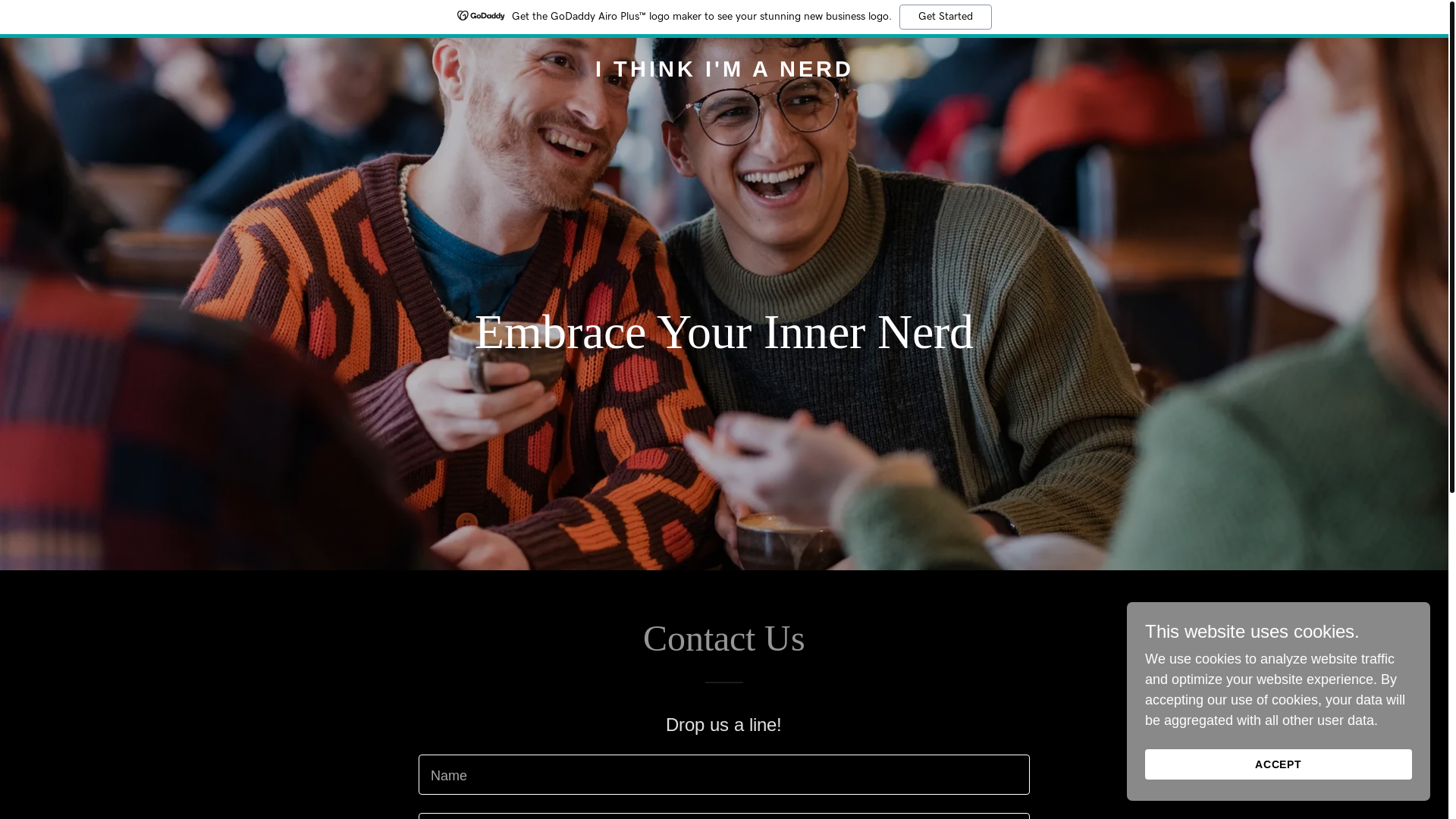 website screenshot of https://ithinkimanerd.com/