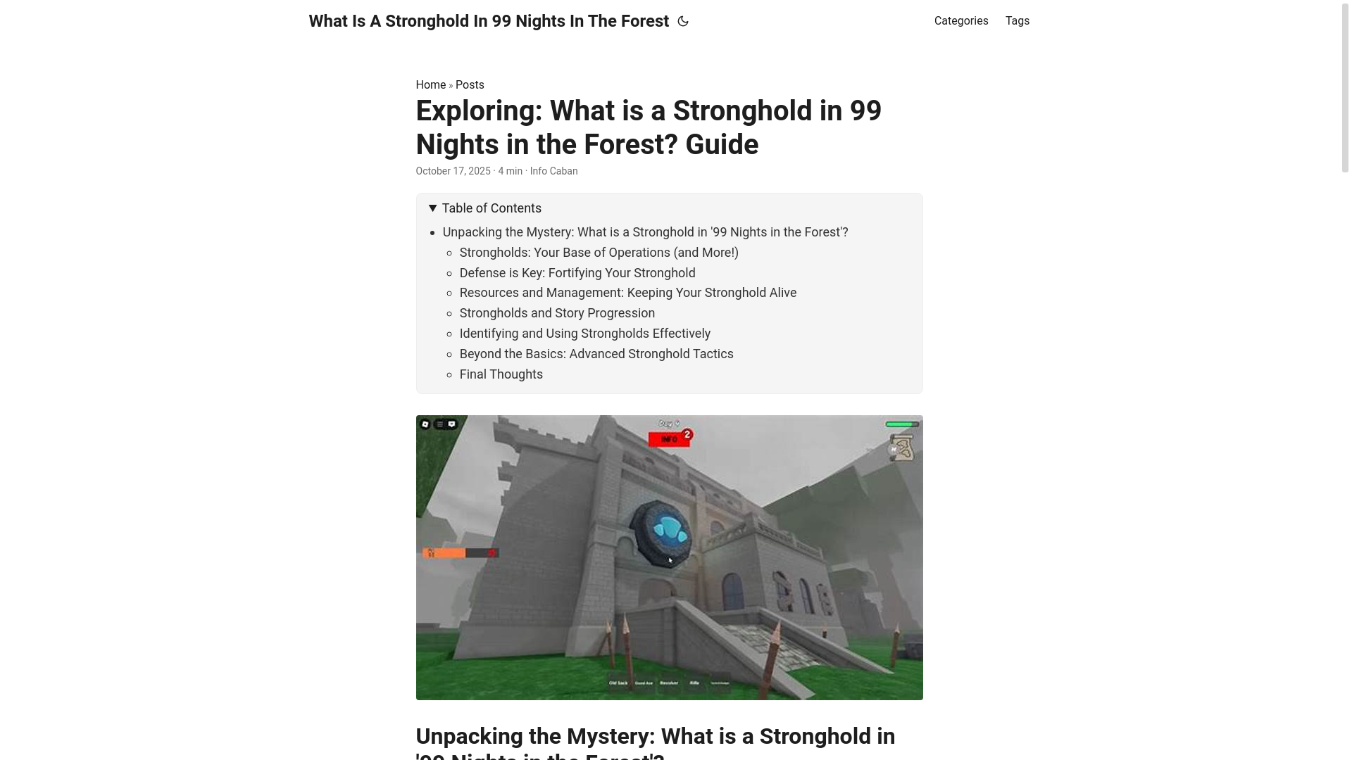 website screenshot of https://what-is-a-stronghold-in-99-nights-in-the-forest.pages.dev/