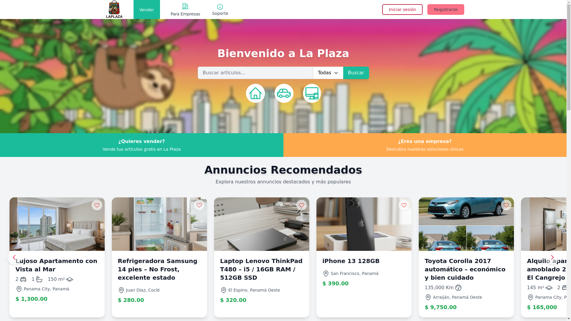 website screenshot of https://laplaza.pa/