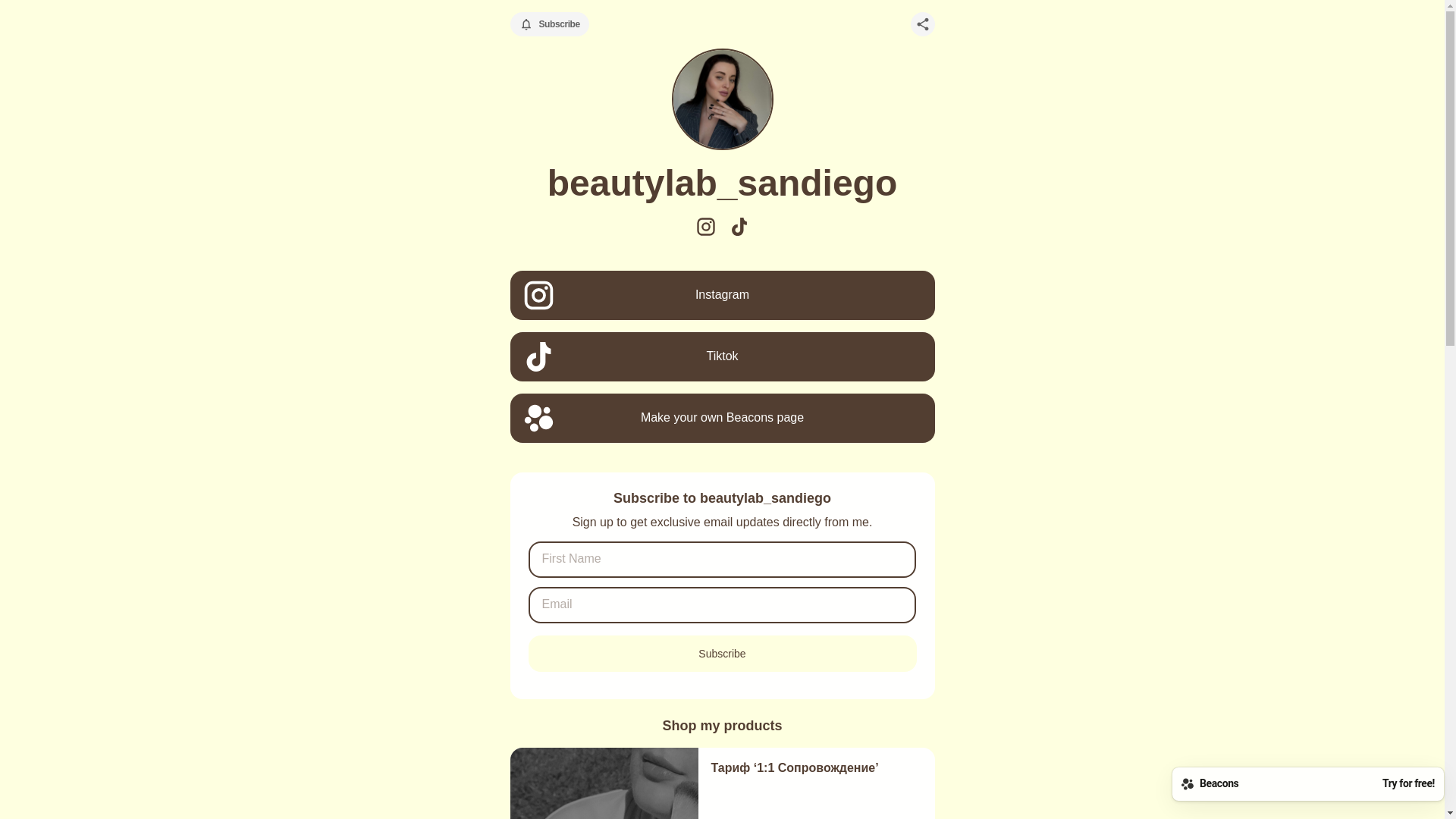 website screenshot of https://beautylabsandiego.store/