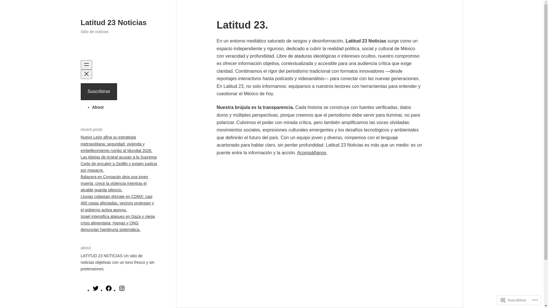 website screenshot of https://latitud23noticias.com/
