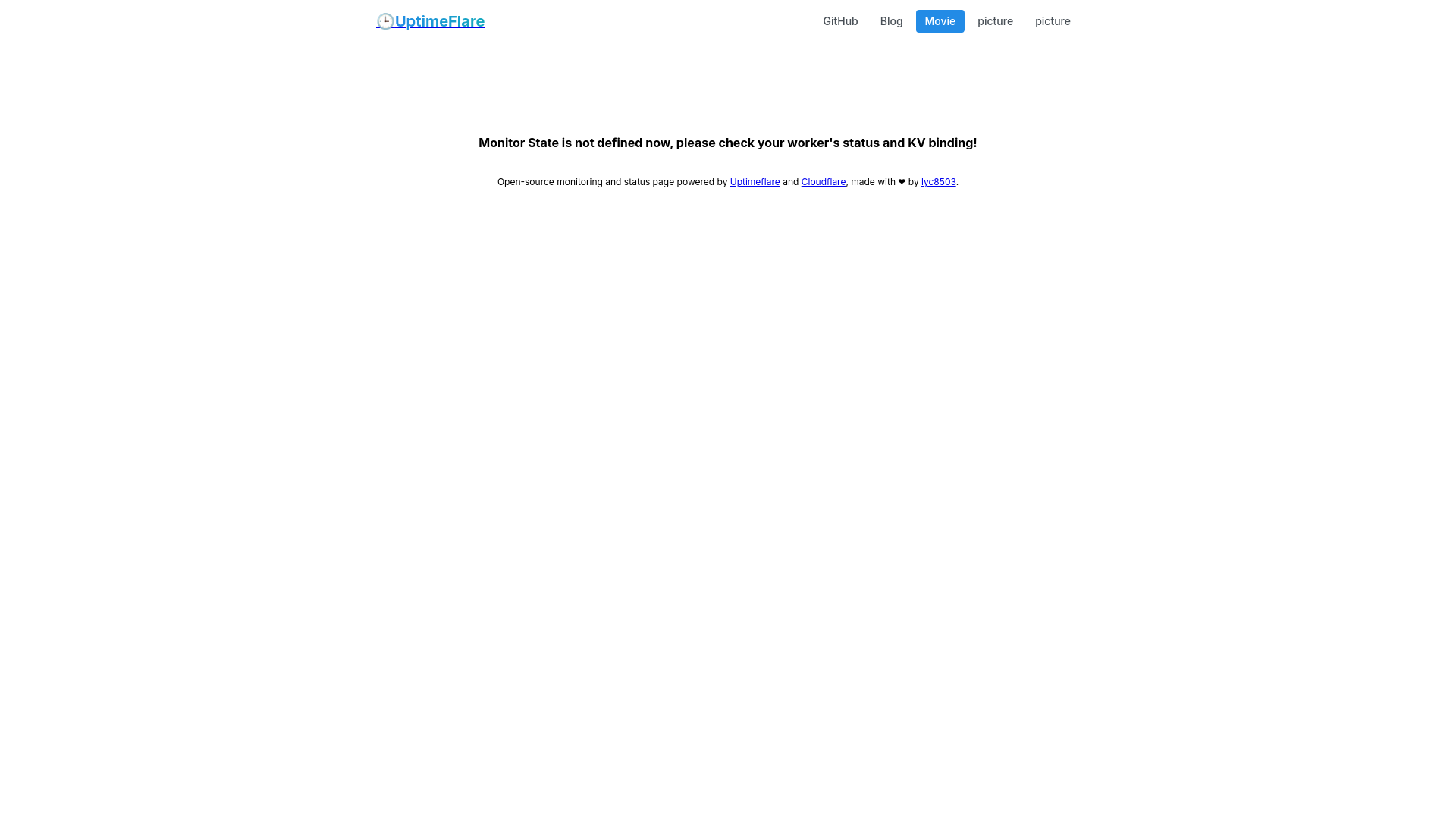 website screenshot of https://uptimeflare-1iv.pages.dev/