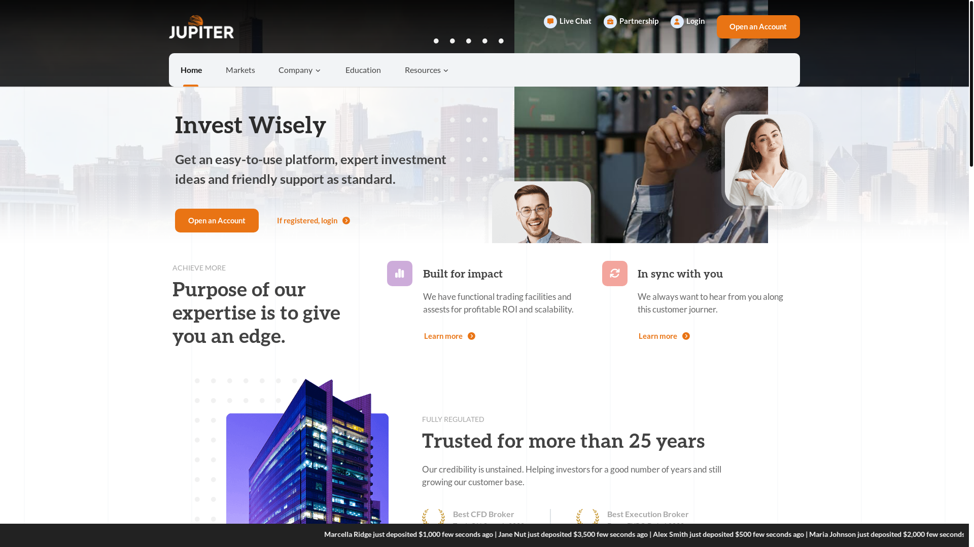 website screenshot of https://jupiterassetsinvestment.com/