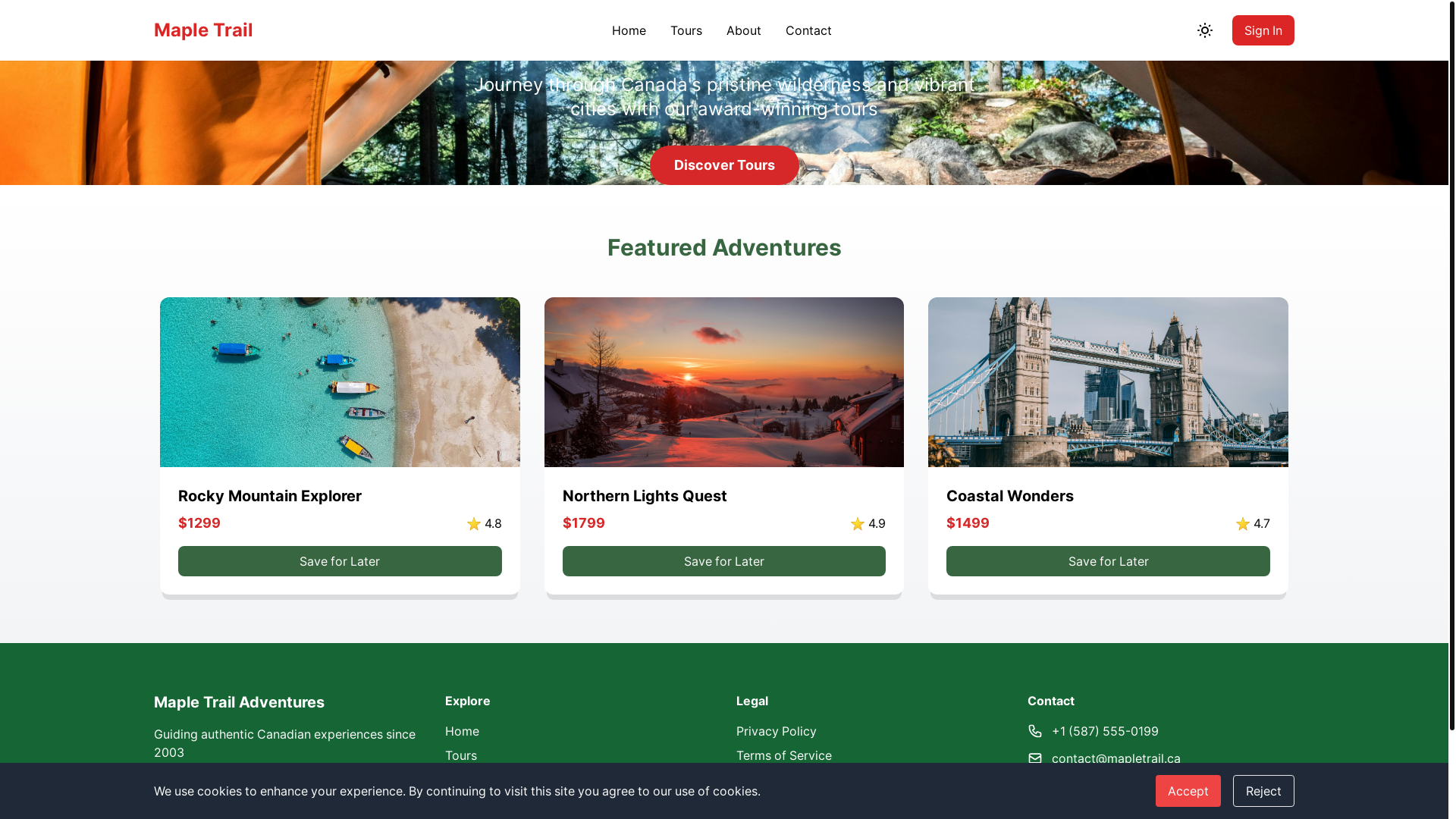 website screenshot of https://entertainforge.click/