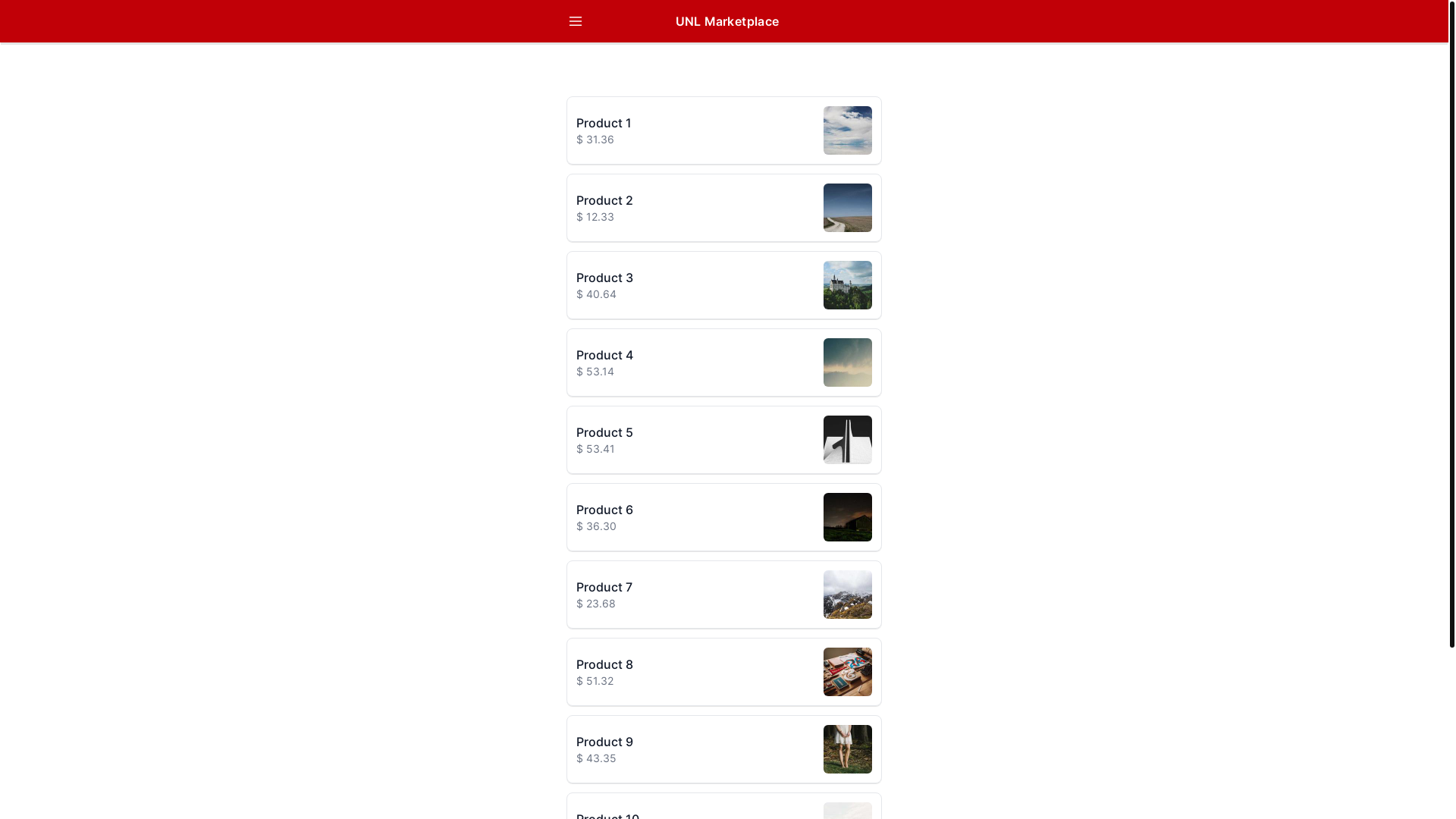 website screenshot of https://unl-marketplace.pages.dev/
