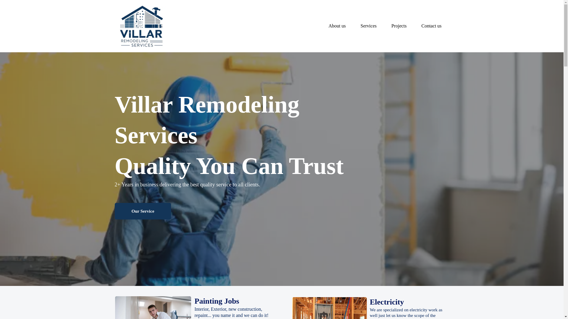 website screenshot of https://villarremodelingservices.com/