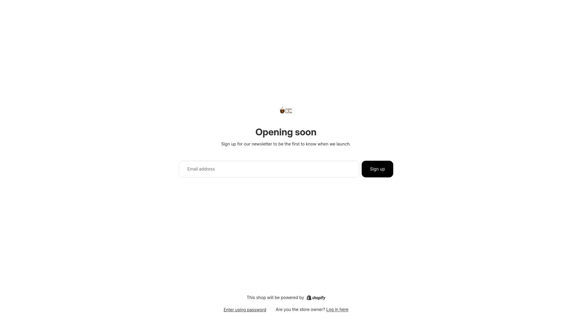 website screenshot of https://clickandcoffee.shop/