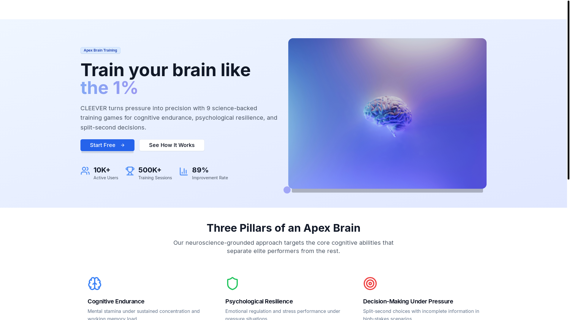 website screenshot of https://cleevergames.com/