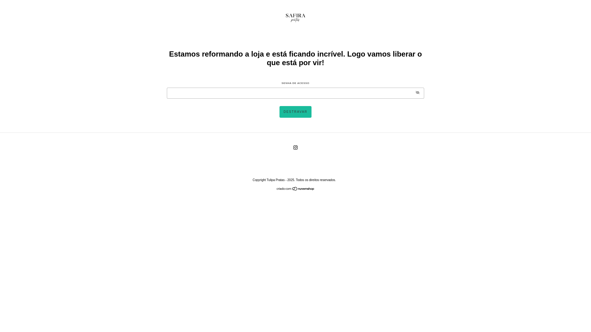 website screenshot of https://safirapratasoficial.com.br/