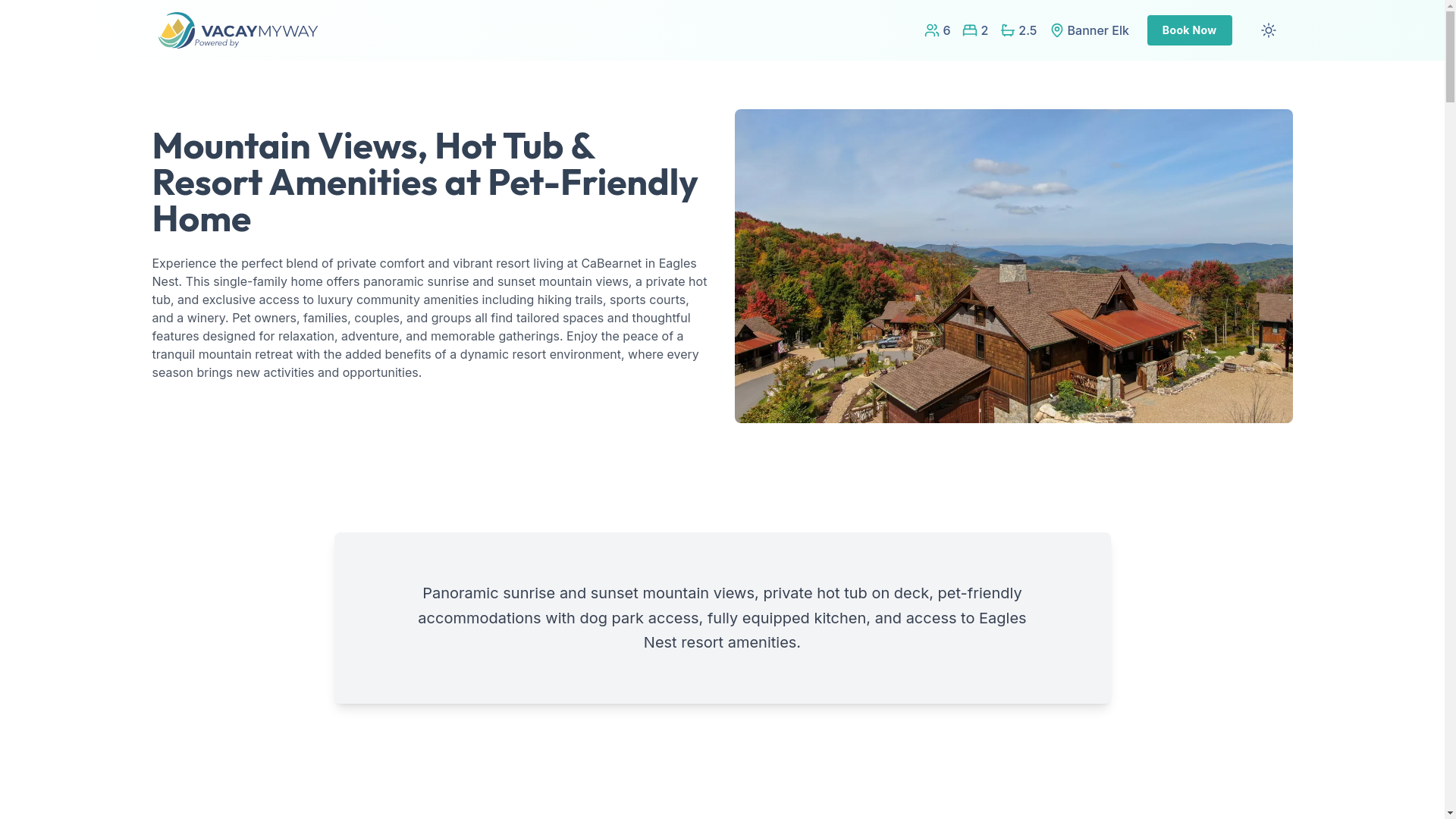 website screenshot of https://dreamygrove.rentals/