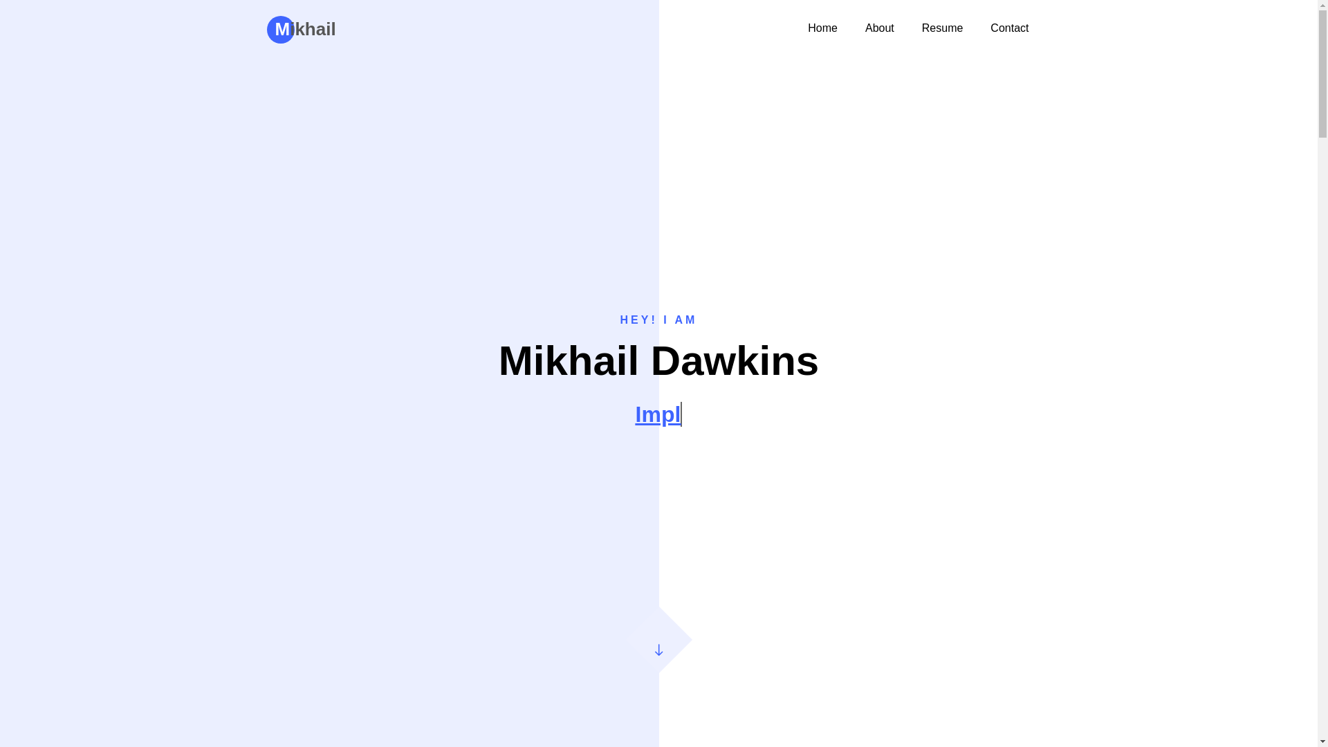 website screenshot of https://mikhaildawkins.com/