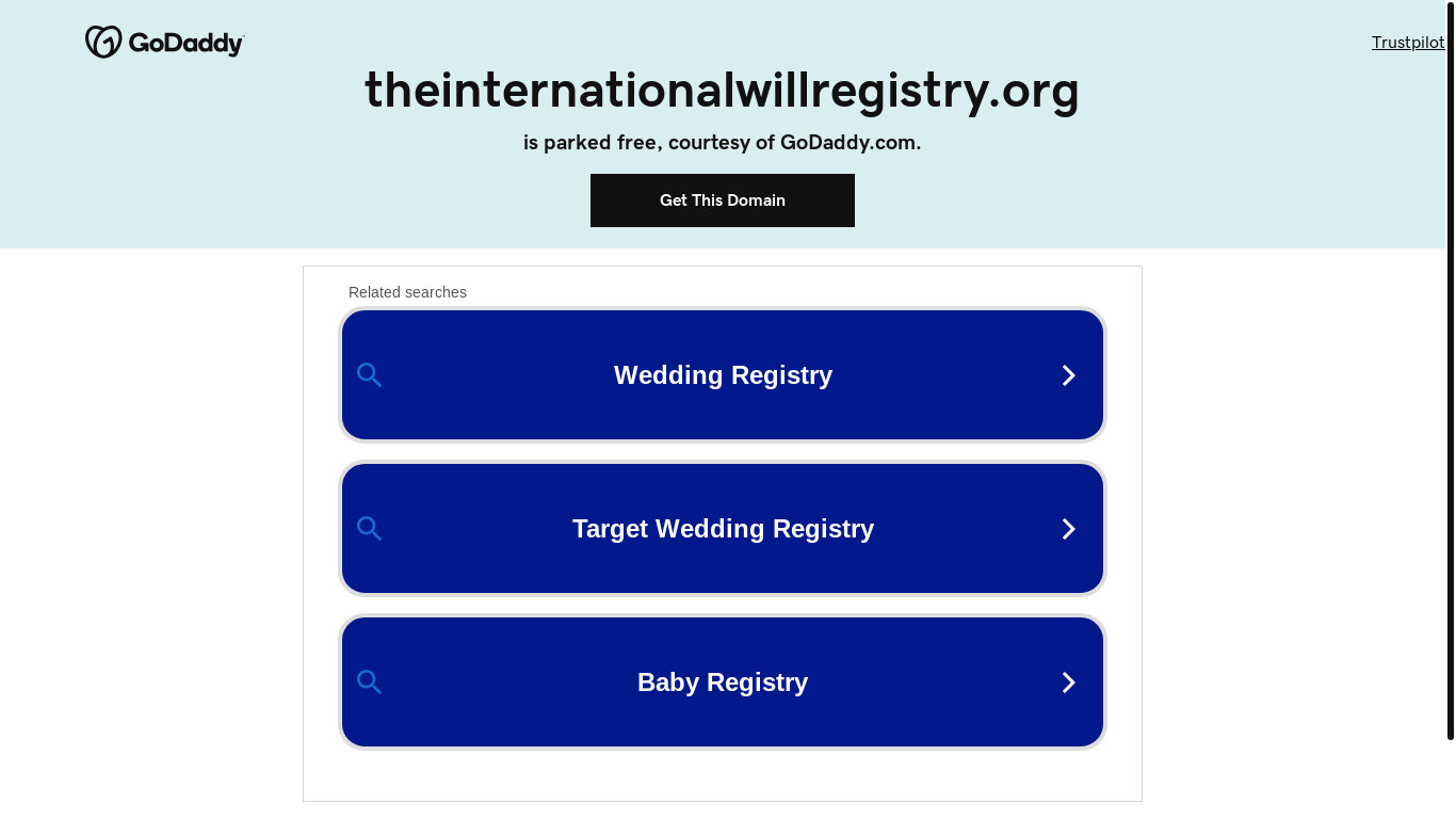 website screenshot of https://theinternationalwillregistry.org/