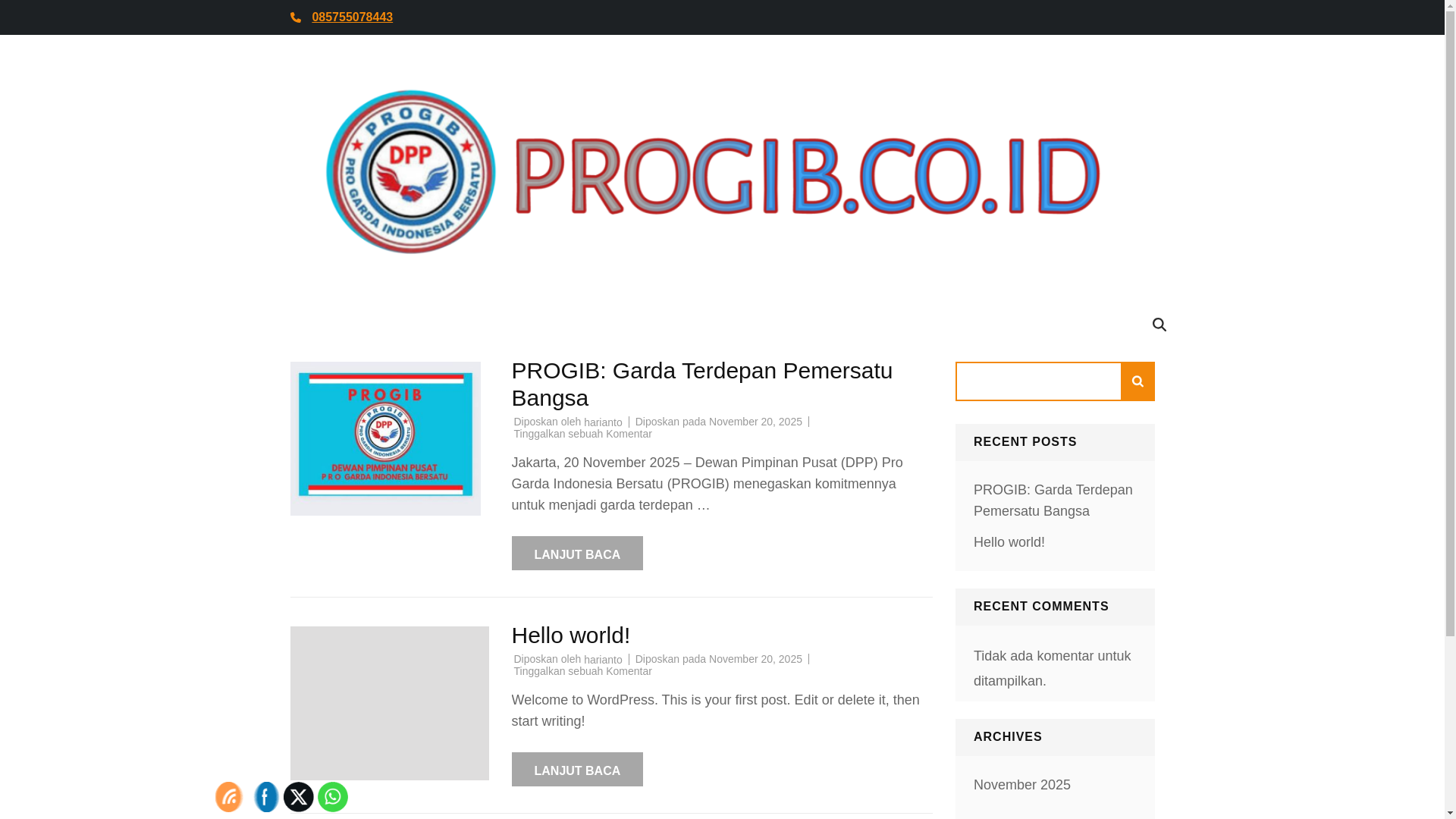 website screenshot of https://progib.co.id/